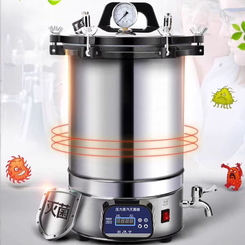 Medical Lab Usa - 18/24L Portable High Pressure Sterilizer Stainless