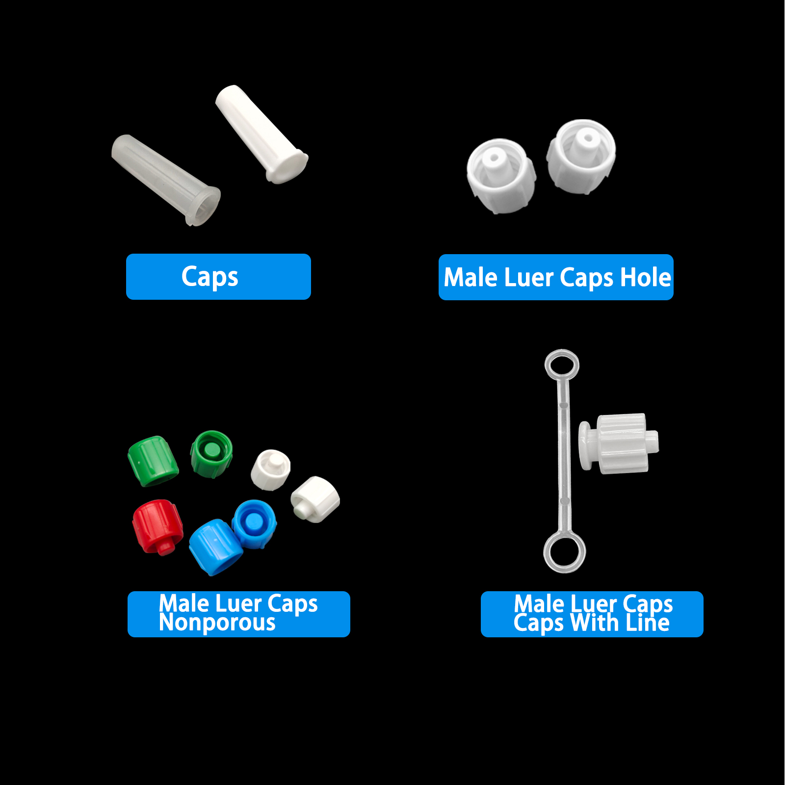 500pcs Male Luer Caps Hole for - Medical Lab Usa recension och pris